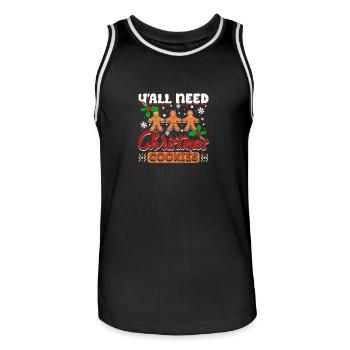 Y'all need christmas cookies - Männer Basketball-Trikot - Schwarz/Weiß - Vorne - AI Model Male 185 dark (185cm)