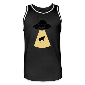 ufo kuh - Männer Basketball-Trikot - Schwarz/Weiß - Vorne - AI Model Male 185 dark (185cm)