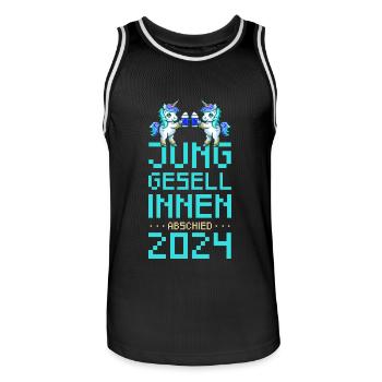 Einhorn Junggesellinnenabschied 2024 Party - Männer Basketball-Trikot - Schwarz/Weiß - Vorne - AI Model Male 185 dark (185cm)