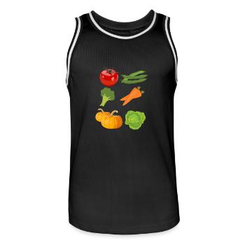 tomate tomates tomate légume vegetables7 - Maillot de basket Homme - noir/blanc - Devant - AI Model Male 185 dark (185cm)