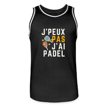 Ich kann nicht Padel haben - Männer Basketball-Trikot - Schwarz/Weiß - Vorne - AI Model Male 185 dark (185cm)