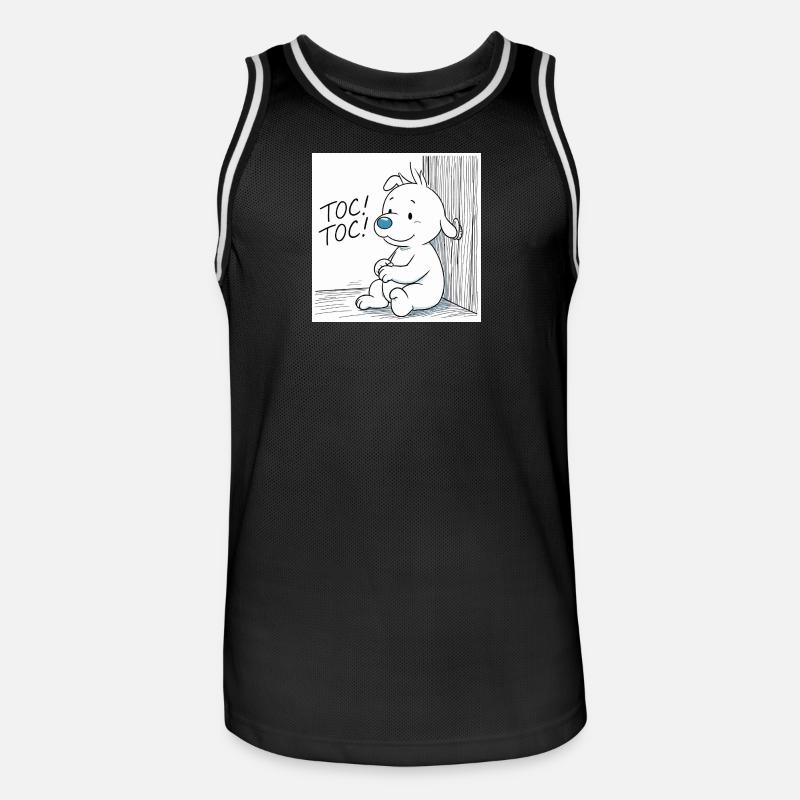 Idéfix Frappe Toc Toc Toc - Maillot de basket Homme - noir/blanc