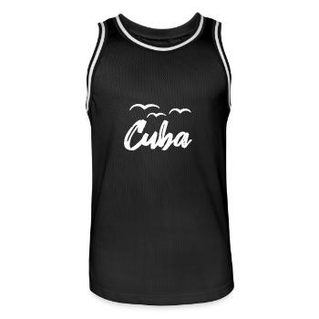 Cuba Vintage Caribbean Cuba - Men's Basketball Jersey - black/white - Front - AI Model Male 185 dark (185cm)