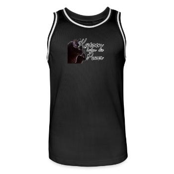 Katzen Katze Tier Haustier Spruch Liebe Geschenk - Männer Basketball-Trikot - Schwarz/Weiß - Vorne - AI Model Male 185 dark (185cm)