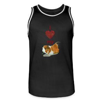 I love my guinea pig - Men's Basketball Jersey - black/white - Front - AI Model Male 185 dark (185cm)