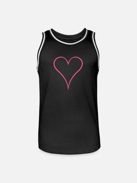 Herz Design neu Rosa - Männer Basketball-Trikot - Schwarz/Weiß