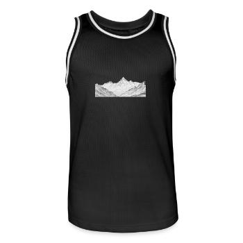 Berg Bergpanorama Alpen - Männer Basketball-Trikot - Schwarz/Weiß - Vorne - AI Model Male 185 dark (185cm)