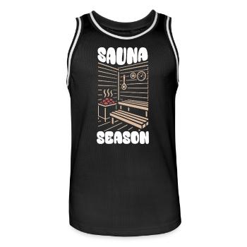 Sauna Season - Sauna - Saying - Men's Basketball Jersey - black/white - Front - AI Model Male 185 dark (185cm)