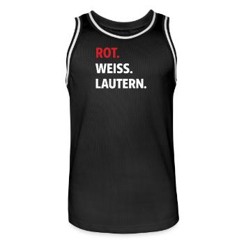 Rouge. Blanc. Lautern. – Maillot de supporter de Kaiserslautern - Maillot de basket Homme - noir/blanc - Devant - AI Model Male 185 dark (185cm)