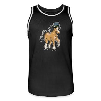 Cheval de montagne. Chevaux Alpes Ross Tyrol Tyrol Tyrol - Maillot de basket Homme - noir/blanc - Devant - AI Model Male 185 dark (185cm)