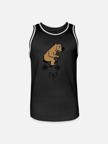 sporty bear - Men's Basketball Jersey - black/white