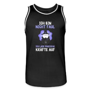 Witch Witch Broom Witch Costume Halloween - Men's Basketball Jersey - black/white - Front - AI Model Male 185 dark (185cm)