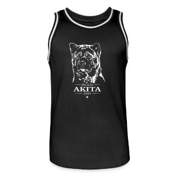 Fier Akita Papa Chien Chien Akita Inu Wilsigns - Maillot de basket Homme - noir/blanc - Devant - AI Model Male 185 dark (185cm)