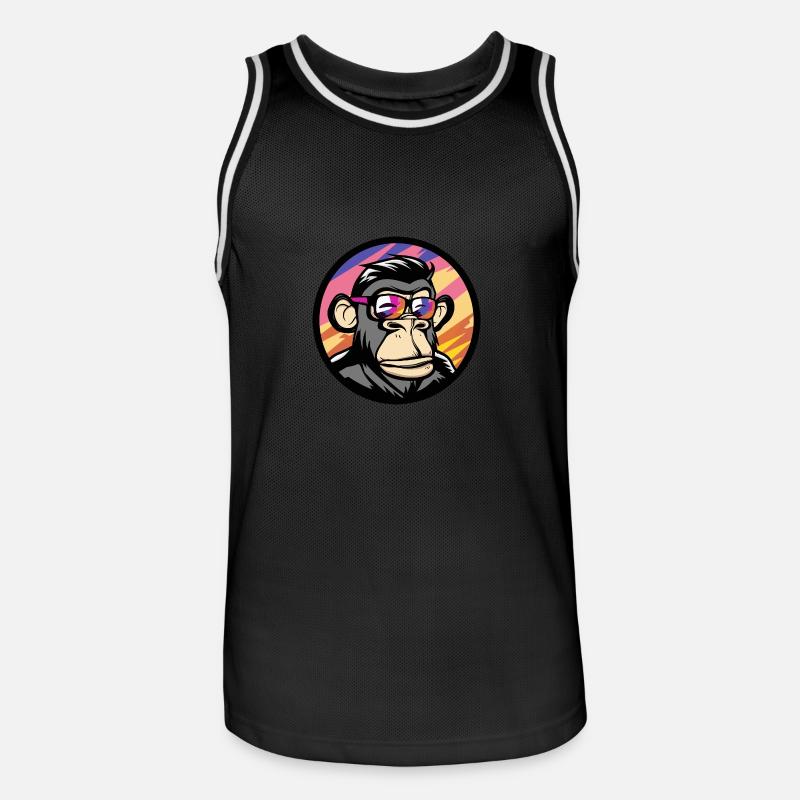 Monkey Comic Cool Summer - Men's Basketball Jersey - black/white