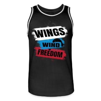 Ailes Wind Freedom – Parapente Design - Maillot de basket Homme - noir/blanc - Devant - AI Model Male 185 dark (185cm)