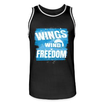 Ailes Wind Freedom – Parapente Design - Maillot de basket Homme - noir/blanc - Devant - AI Model Male 185 dark (185cm)