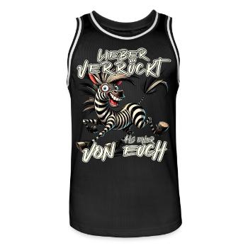 Zebra Better crazy than one of you - Men's Basketball Jersey - black/white - Front - AI Model Male 185 dark (185cm)