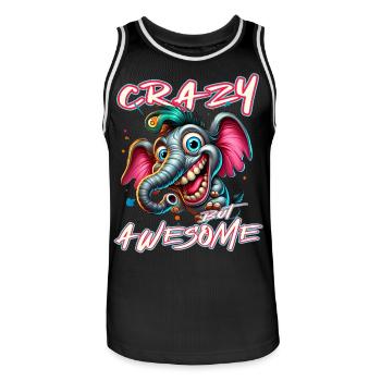Crazy but Awesome Elephant Comic Style - Men's Basketball Jersey - black/white - Front - AI Model Male 185 dark (185cm)