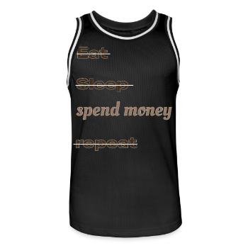 eat_sleep_spend_money_repeat - Maillot de basket Homme - noir/blanc - Devant - AI Model Male 185 dark (185cm)