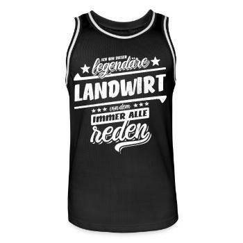 Ich bin dieser legendäre Landwirt - Spruch - Männer Basketball-Trikot - Schwarz/Weiß - Vorne - AI Model Male 185 dark (185cm)