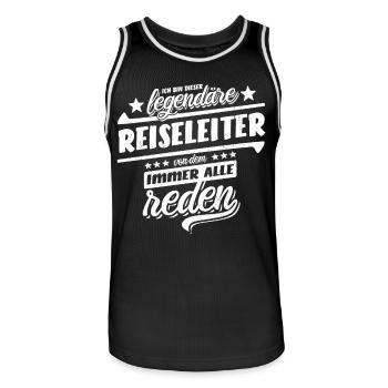 Ich bin dieser legendäre Reiseleiter - Spruch - Männer Basketball-Trikot - Schwarz/Weiß - Vorne - AI Model Male 185 dark (185cm)