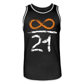 21 Millionen Bitcoins - Wert steigt unendlich - Männer Basketball-Trikot - Schwarz/Weiß - Vorne - AI Model Male 185 dark (185cm)
