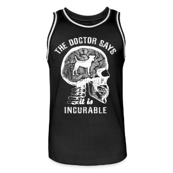 The doctor says it's incurable - Jack Russel - Männer Basketball-Trikot - Schwarz/Weiß - Vorne - AI Model Male 185 dark (185cm)
