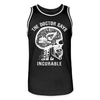 The doctor says it's incurable - excavator - Männer Basketball-Trikot - Schwarz/Weiß - Vorne - AI Model Male 185 dark (185cm)