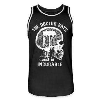 The doctor says it's incurable - mechanics - Männer Basketball-Trikot - Schwarz/Weiß - Vorne - AI Model Male 185 dark (185cm)