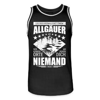 Leg dich nicht mit einem Allgäuer an - Spruch - Männer Basketball-Trikot - Schwarz/Weiß - Vorne - AI Model Male 185 dark (185cm)