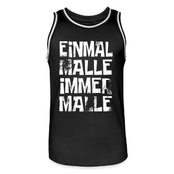Einmal Malle immer Malle - Mallorca Urlaub - Männer Basketball-Trikot - Schwarz/Weiß - Vorne - AI Model Male 185 dark (185cm)