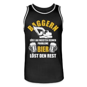 Baggern löst die meisten meiner Probleme - Bier - Männer Basketball-Trikot - Schwarz/Weiß - Vorne - AI Model Male 185 dark (185cm)