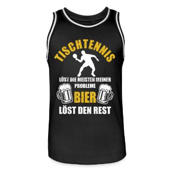 Tischtennis löst die meisten meiner Probleme, Bier - Männer Basketball-Trikot - Schwarz/Weiß - Vorne - AI Model Male 185 dark (185cm)