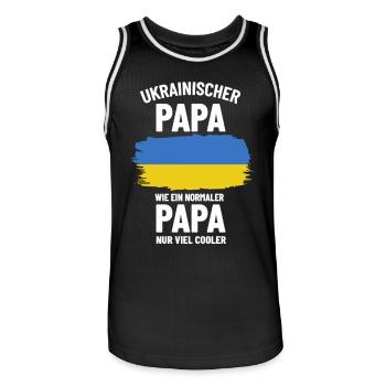 Ukrainischer Papa wie ein normaler Papa nur cooler - Männer Basketball-Trikot - Schwarz/Weiß - Vorne - AI Model Male 185 dark (185cm)