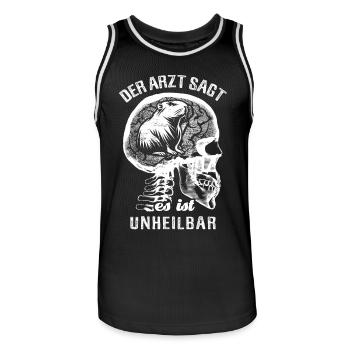 Der Arzt sagt es ist unheilbar - Capybara - Männer Basketball-Trikot - Schwarz/Weiß - Vorne - AI Model Male 185 dark (185cm)