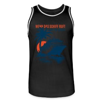 Wenn das Schiff ruft muss ich gehen - Kreuzfahrt - Männer Basketball-Trikot - Schwarz/Weiß - Vorne - AI Model Male 185 dark (185cm)