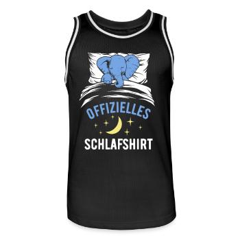 Offizielles Schlafshirt lustiges Elefant Geschenk - Männer Basketball-Trikot - Schwarz/Weiß - Vorne - AI Model Male 185 dark (185cm)