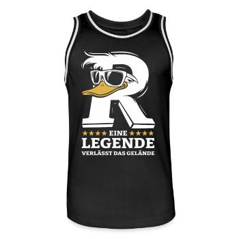 Rente - Ente Cartoon - Ein Legende - Männer Basketball-Trikot - Schwarz/Weiß - Vorne - AI Model Male 185 dark (185cm)
