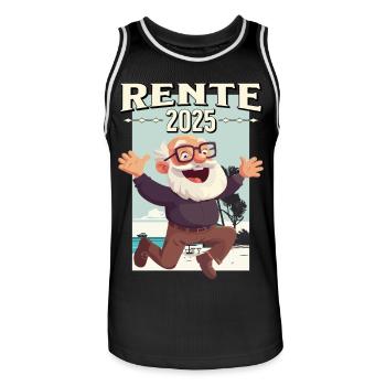 Pension 2025 Retraité Retraité Légende Retraite - Maillot de basket Homme - noir/blanc - Devant - AI Model Male 185 dark (185cm)
