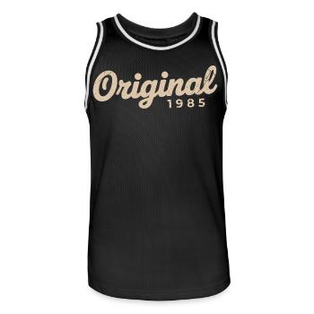 Geburtstagsgeschenk 1985 | Geboren 1985 - Männer Basketball-Trikot - Schwarz/Weiß - Vorne - AI Model Male 185 dark (185cm)