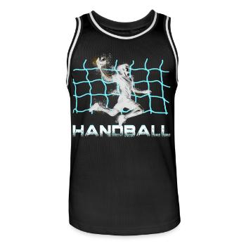 Handball - Men's Basketball Jersey - black/white - Front - AI Model Male 185 dark (185cm)