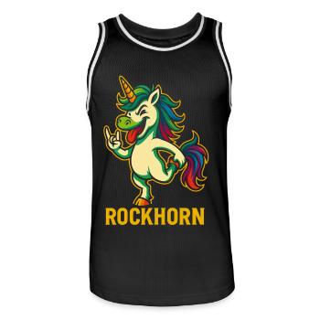 Rockhorn Einhorn Spruch Design - Männer Basketball-Trikot - Schwarz/Weiß - Vorne - AI Model Male 185 dark (185cm)