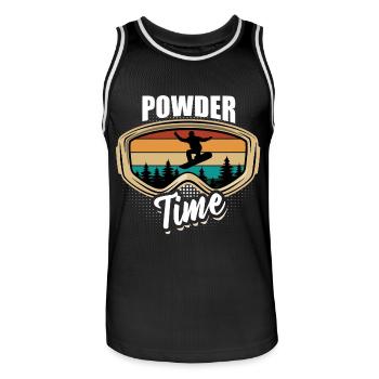 C’est l’heure de la poudreuse, du snowboard, du halfpipe, des sports d’hiver - Maillot de basket Homme - noir/blanc - Devant - AI Model Male 185 dark (185cm)