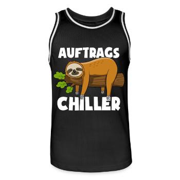Faultier - Auftrags Chiller - Faulenzen Geschenk - Männer Basketball-Trikot - Schwarz/Weiß - Vorne - AI Model Male 185 dark (185cm)