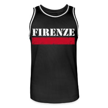 Florence Vintage - Men's Basketball Jersey - black/white - Front - AI Model Male 185 dark (185cm)