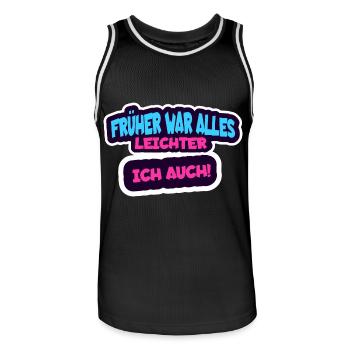 Avant, tout était plus facile, moi aussi - humour disant - Maillot de basket Homme - noir/blanc - Devant - AI Model Male 185 dark (185cm)