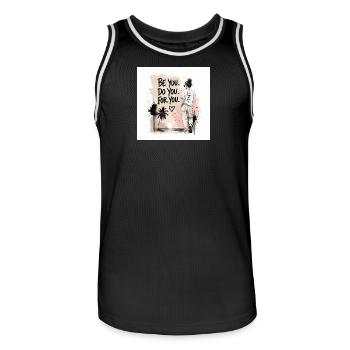 C44E0514-D160-4EC5-B75F-FFC0E88E6842 - Men's Basketball Jersey - black/white - Front - AI Model Male 185 dark (185cm)