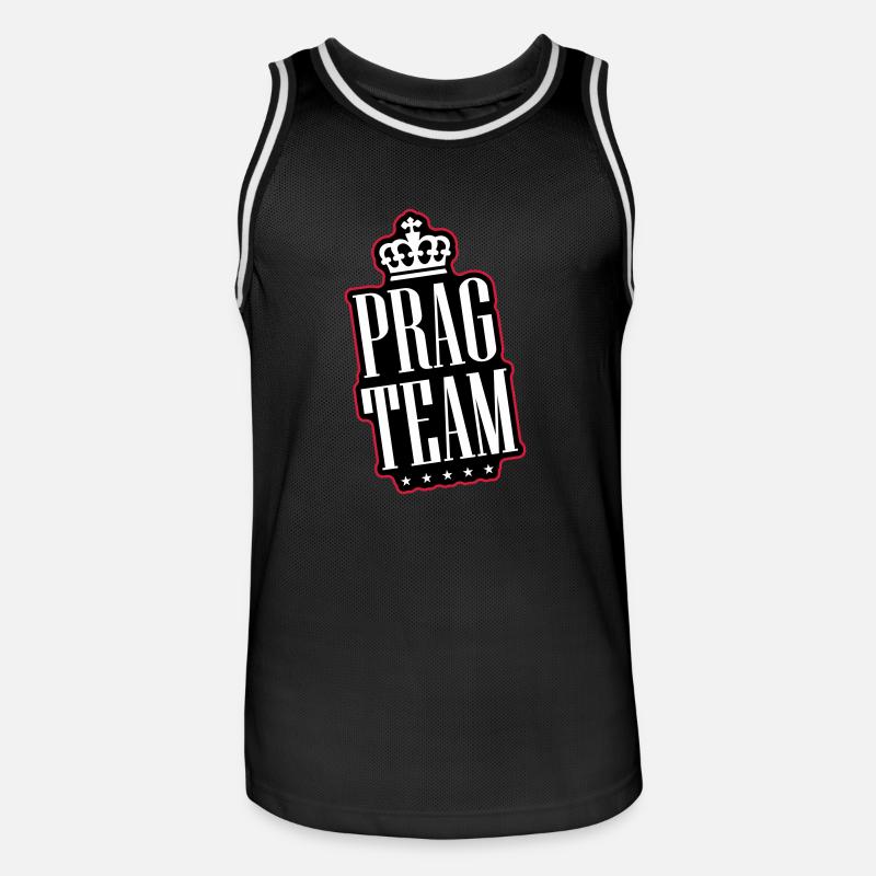 Prag Team - Männer Basketball-Trikot - Schwarz/Weiß