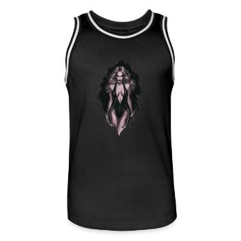 Geheimnisvolle gotische Kunst Frau für Gothik - Männer Basketball-Trikot - Schwarz/Weiß - Vorne - AI Model Male 185 dark (185cm)