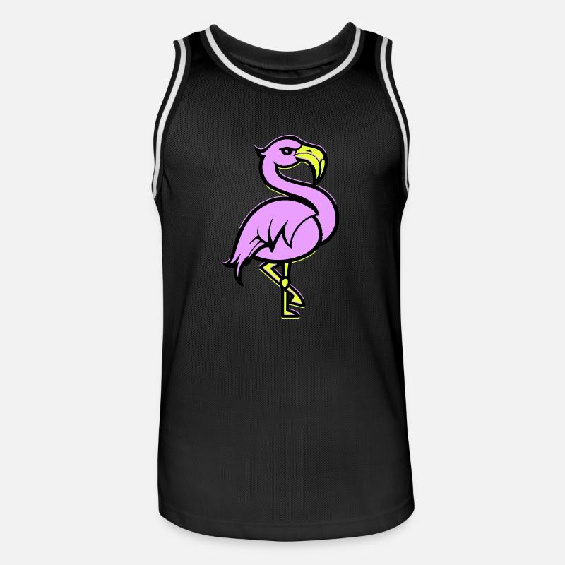 flamingo comic - Männer Basketball-Trikot - Schwarz/Weiß